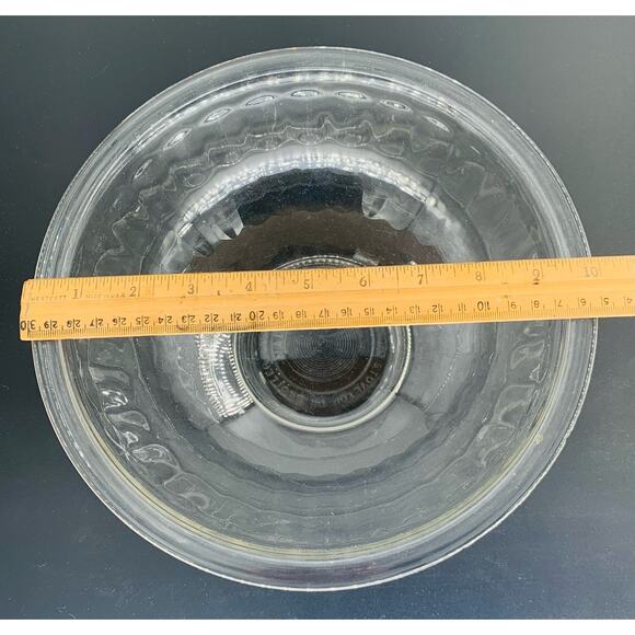 Pyrex Nesting Bowl 8 Clear Mixing 2.5L Size Ribbed #325 Made USA Large Imperfect - Picture 8 of 10